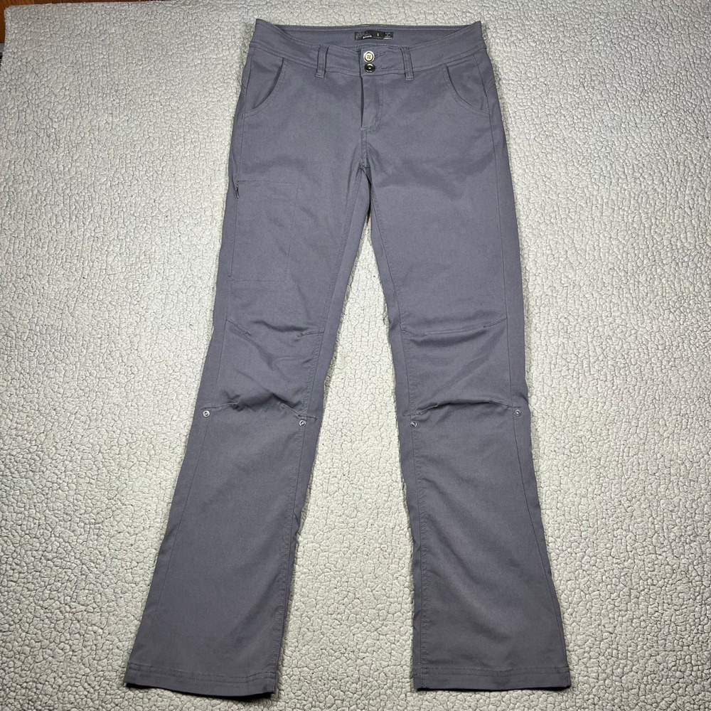 Prana Halle Hiking Pants Gray Straight Leg Stretch Zion Outdoor Womens 6 Regular